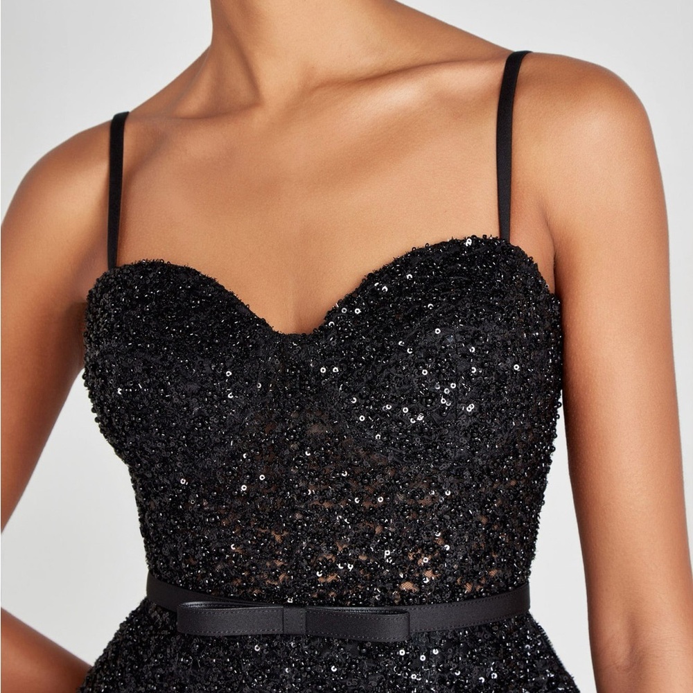 NADINE MERABI Tara Black Sequin Mini Dress - Picture 5 of 15